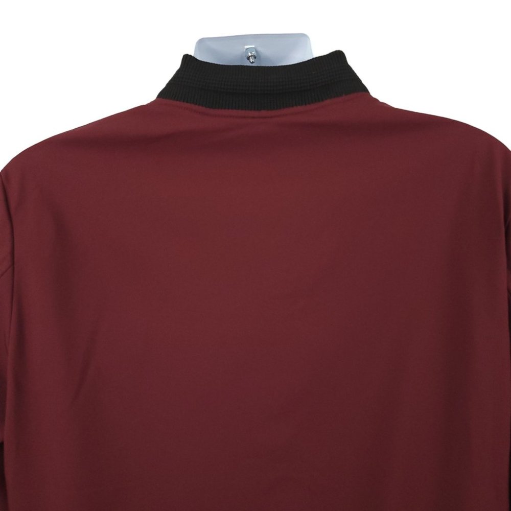 Sandbank Front Zip Lined Golf Windbreaker Mens Size M Maroon Black Lightweight - Picture 9 of 12